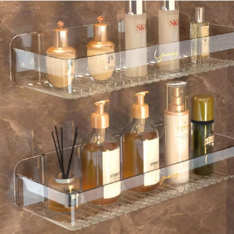 Bathroom White Shelf Rack Wall-mounted Washbasin No-punch Washroom — product photo 5 of 6