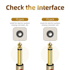 Guitar Audio Cable 3M/8M/10M Connection Line 6.35MM Double — product photo 2 of 6