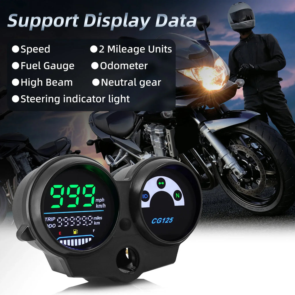 Motorcycle Speedometer Odometer Fuel Gauge Steering Indicator For — product photo 3 of 5