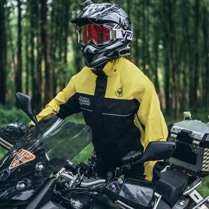 Men's Women DUHAN Motorcycle Raincoat Waterproof Motorcyclist Jacket — product photo 5 of 6