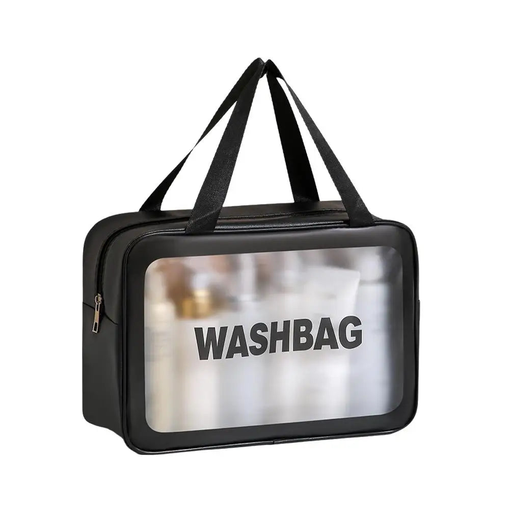 Dry-wet separation double transparent PU makeup bag portable — product photo 6 of 6