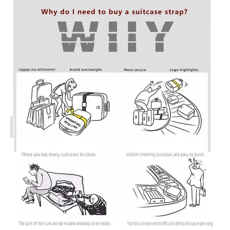 Convenient Adjustable Luggage Straps Portable Bungees Easy Travel — product photo 5 of 6