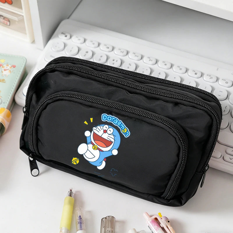 Doraemon Student Pencil Case Anime Cartoon Multi Pocket — product photo 4 of 6