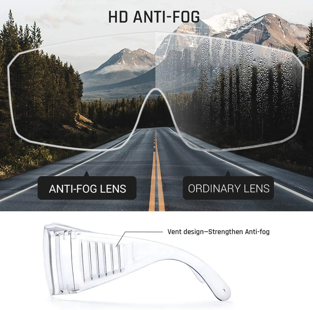 2 Pack Safety Glasses over Glasses Anti Fog — product photo 5 of 6