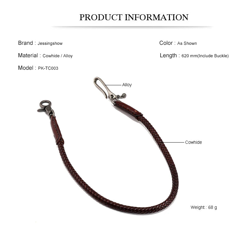 Hip Hop Keychain Waist Leather Biker Chain Brown — product photo 2 of 6