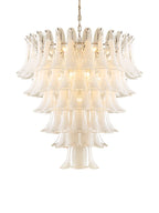 Pendant Glass White Flower Petal High Ceiling Chandeliers — main product photo