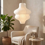 2Pc Round Handmade Folded Rice Paper Lampshade Large — product photo 2 of 6