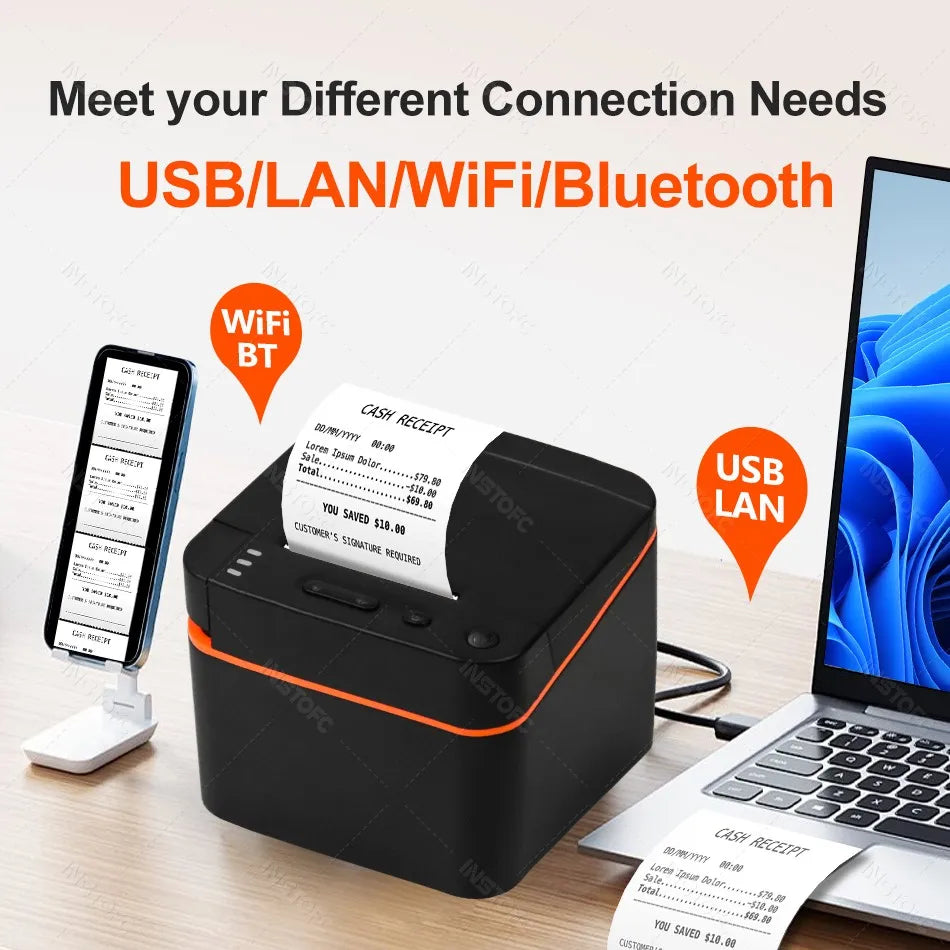 Desktop 58mm Receipt Printer Bluetooth USB Bill Thermal — product photo 3 of 6
