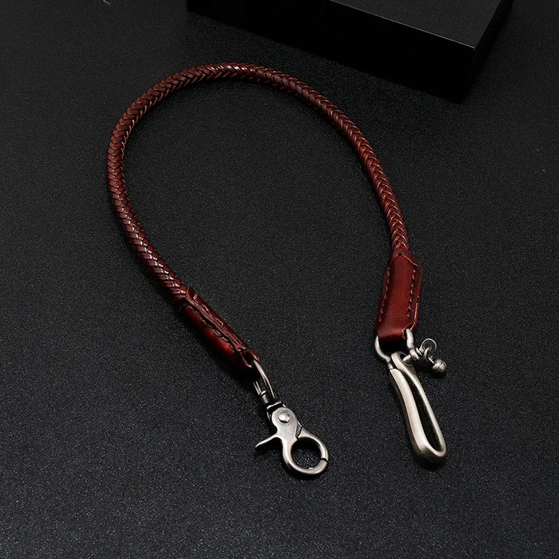 Hip Hop Keychain Waist Leather Biker Chain Brown — product photo 6 of 6