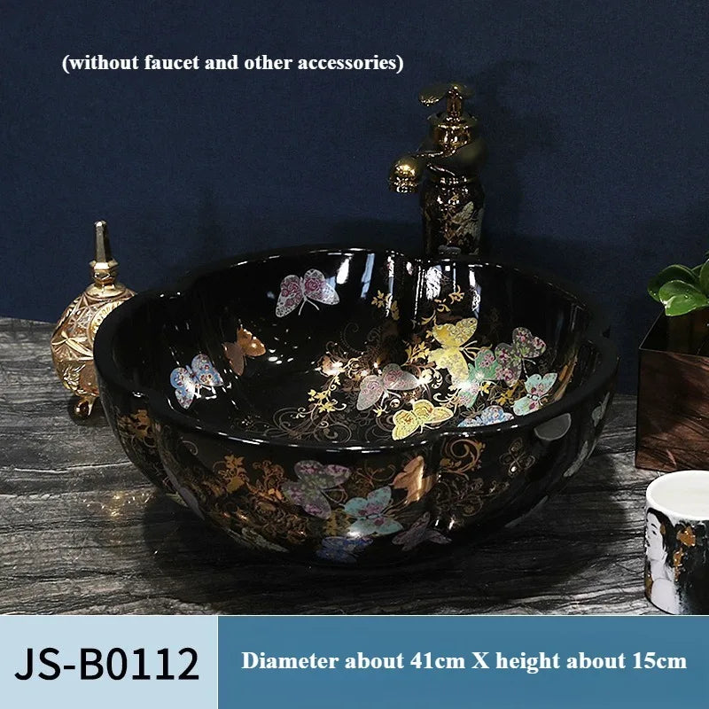 Household European Style Washbasin Washbasin Flower Petal Shaped — product photo 3 of 6