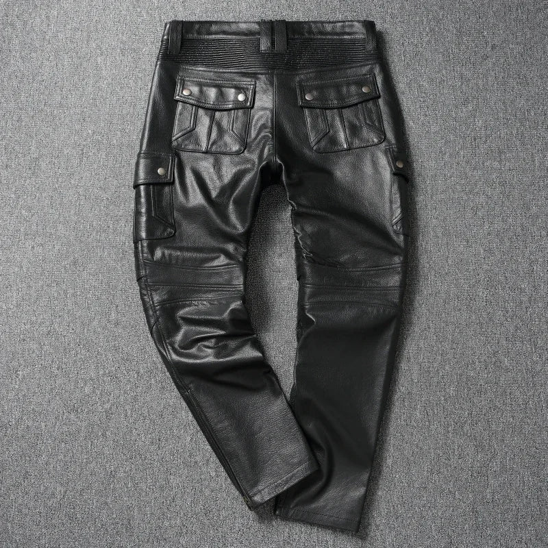 Motorcycle Pant Genuine Cowhide Leather Trousers Mens Riding — product photo 3 of 6