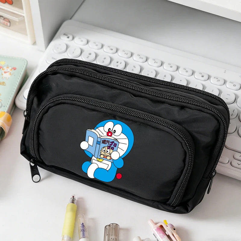 Doraemon Student Pencil Case Anime Cartoon Multi Pocket — product photo 6 of 6