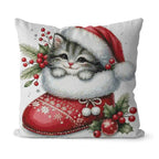 Cross Stitch Pillow Cat Animal Sets Christmas Picture — main product photo