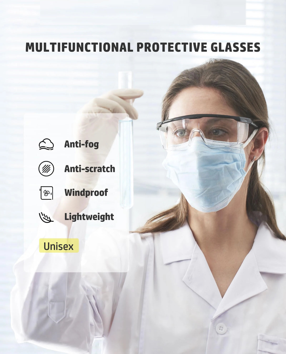 PPE Safety Glasses for Men and Women Adjustable — product photo 3 of 6