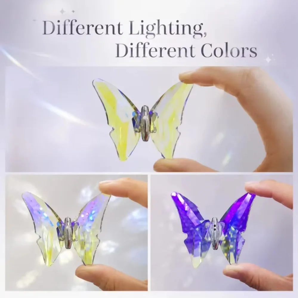 K9 Colored Crystal Butterfly Pendant High Transparency Aging — product photo 3 of 6