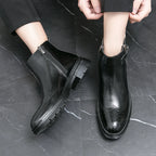 Double Zipper Casual Leather Luxury Brogue Mens Designer