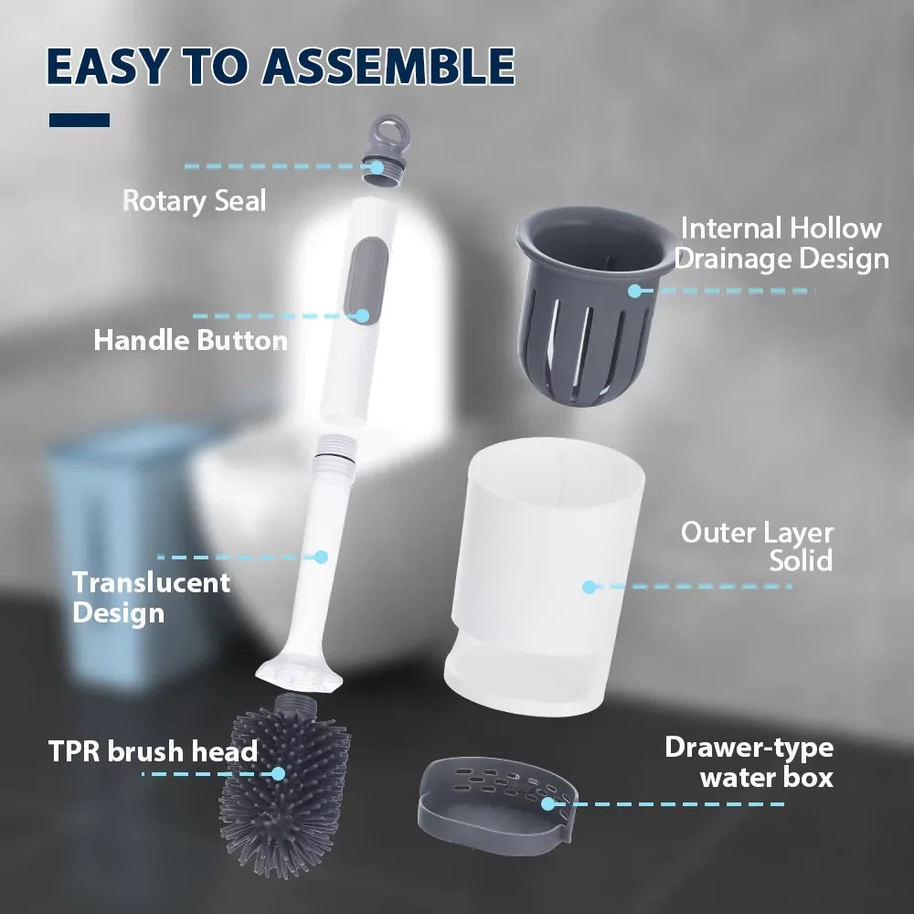 Water Spray Silicone Toilet Brush With Wall-Mounted Breathable — product photo 4 of 6