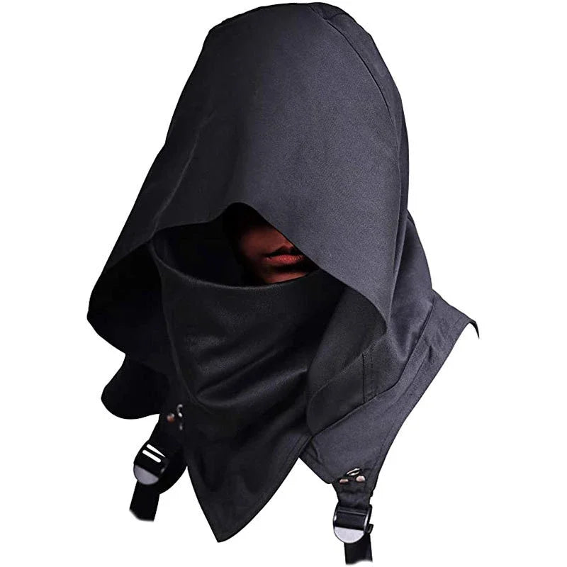 Cosplay Medieval Assassin Hat Cyberpunk Hooded Cloak Cape — product photo 2 of 6