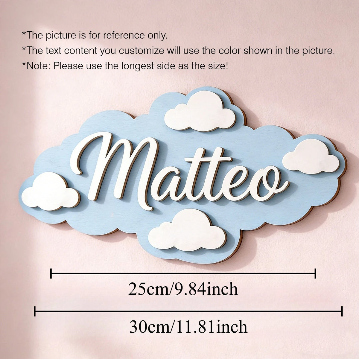 1pc Cloud Shaped Wooden Name Tag — product photo 4 of 6