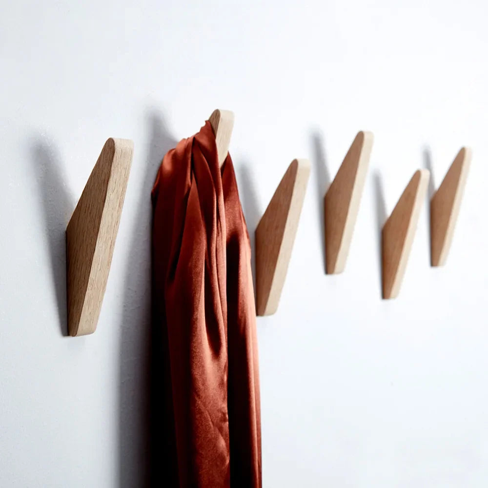 1/4pcs Natural Wood Clothes Hanger Wall Mounted Coat — product photo 6 of 6