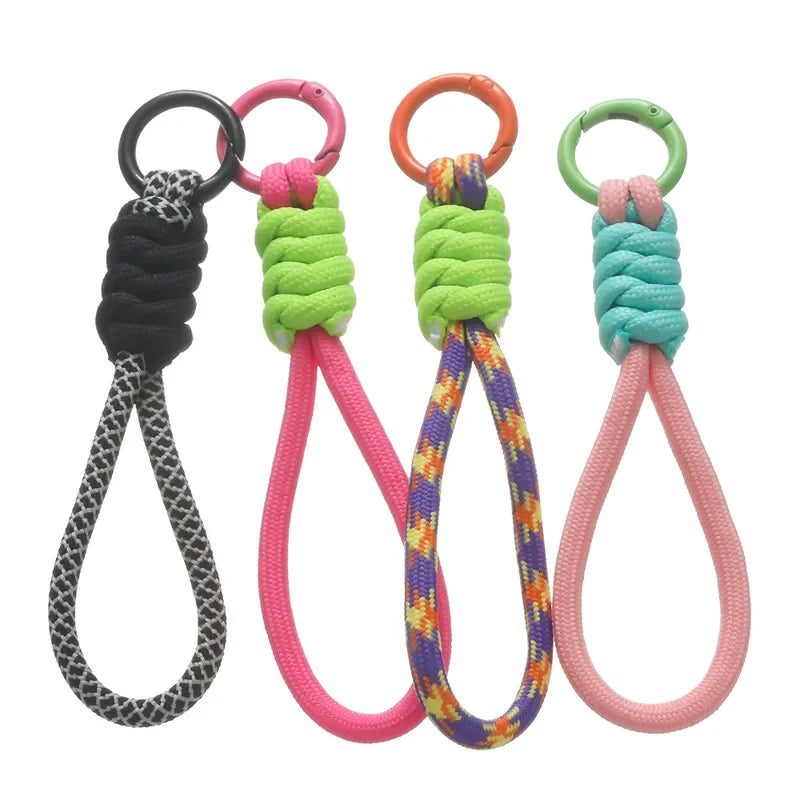 "Trendy Knotted Braided Lanyard: Colorful Phone & Key