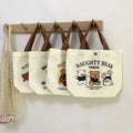 Cute Bear Canvas Mini Handheld Tote Bag Women — main product photo