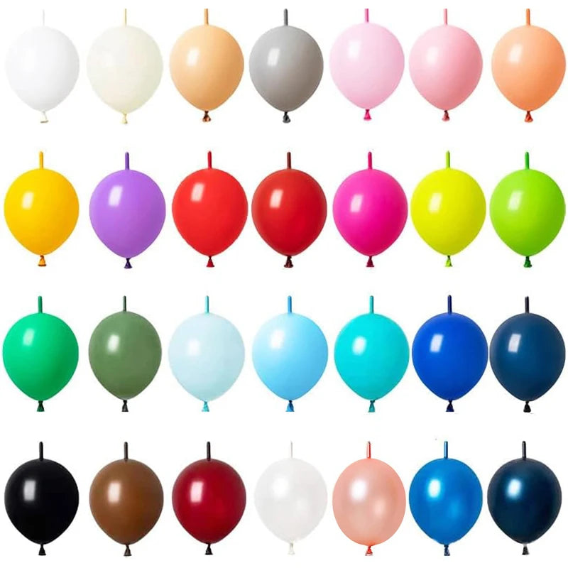 50/30/10Pcs Link Balloon Linking Balloons 6/12inch Metallic Chrome — main product photo