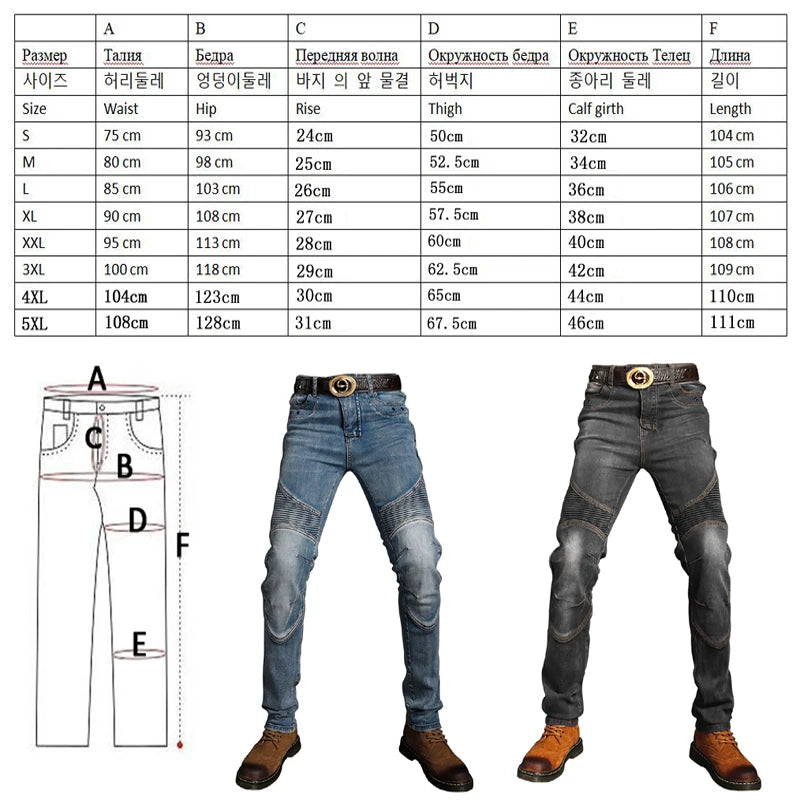 Motorcycle Jeans Men Kevlar Protective Riding Pants CE — product photo 5 of 5