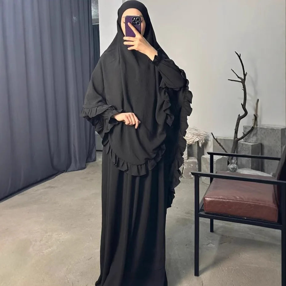 Eid Ramadan Abaya Khimar Set Muslim Women Prayer