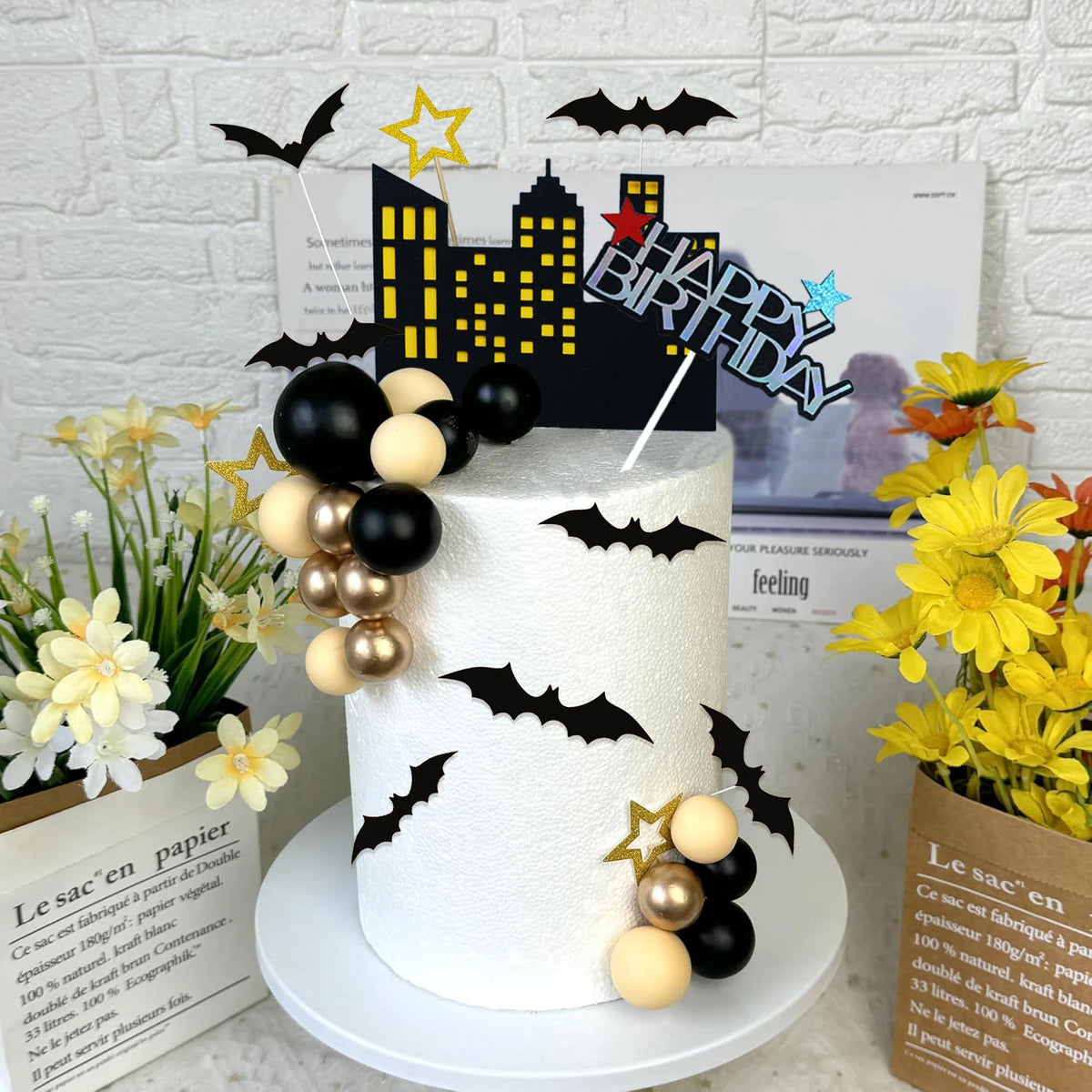 37 PCS Bat Cake Topper Happy Birthday Cake — product photo 6 of 6