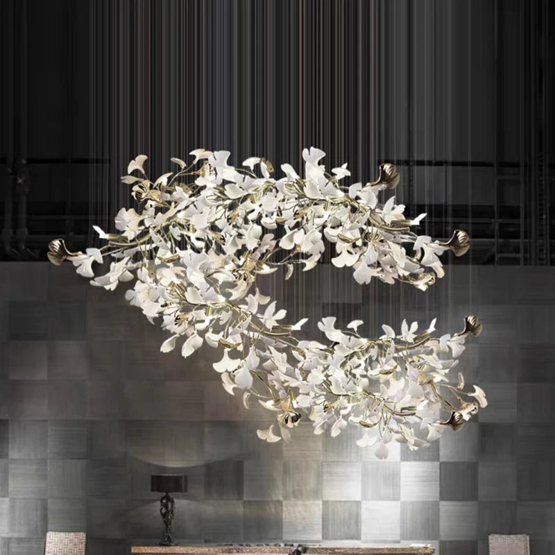 Ginkgo Leaves Loft Hanging Chandelier Light For High — product photo 3 of 6