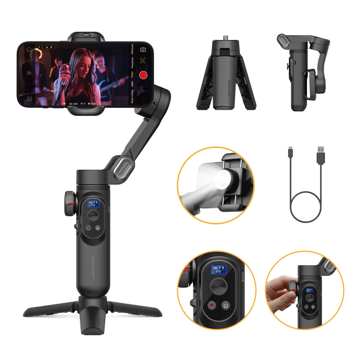 AOCHUAN Smart XPro Smartphone 3 Axis Gimbal Stabilizer — main product photo