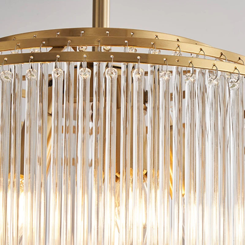 Luxury Crystal Chandelier 6-Bulb Golden Pendant Light — product photo 6 of 6