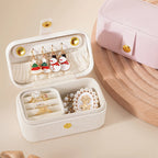 Portable Mini Jewelry Box Portable Faux Leather Earrings — product photo 2 of 6