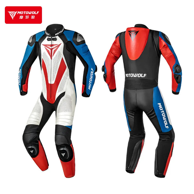 MOTOWOLF JM10 One-piece Riding Leather Suit Cowhide Leather — product photo 2 of 6