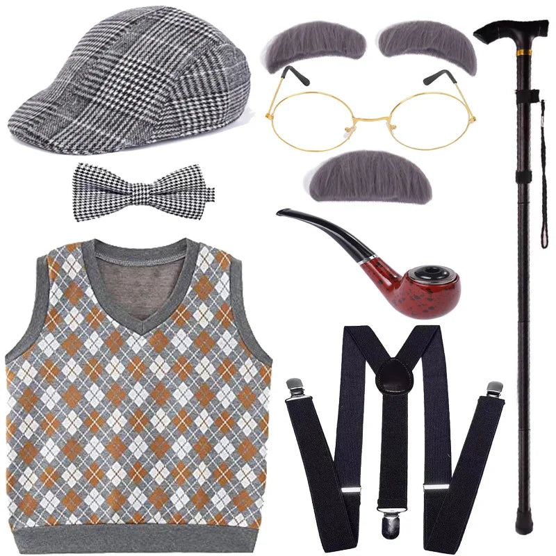 Kids 100 Days Of School Old Man Costume — main product photo