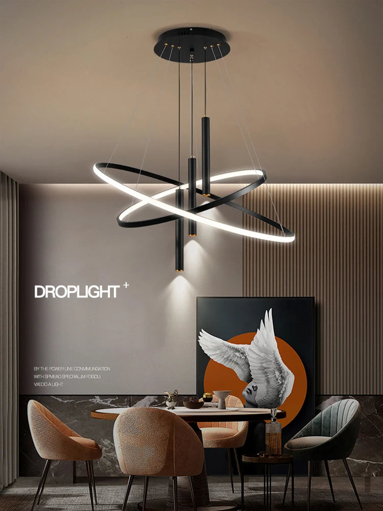 Modern Round LED Chandeliers for Living Room Dining — product photo 3 of 6