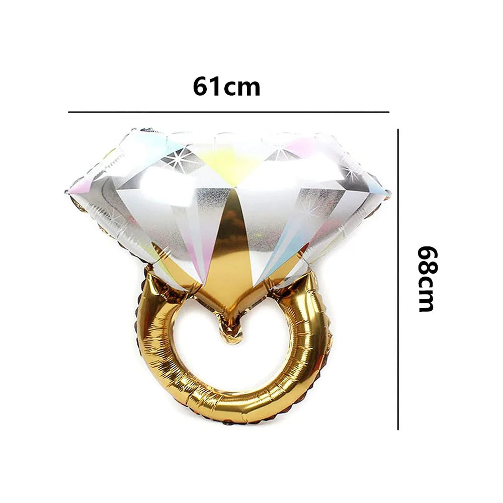 2pcs Diamond Ring Aluminum Balloon — product photo 2 of 5
