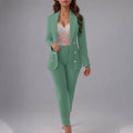 Autumn 2025 Womens Lapel Button Solid Color Long — main product photo