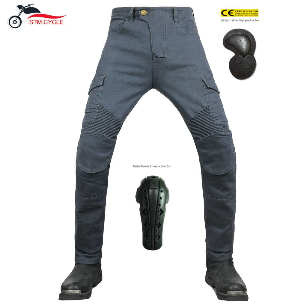 Motorcycle Jeans Men's Casual Workwear Stretch Retro Motorcycle — product photo 6 of 6