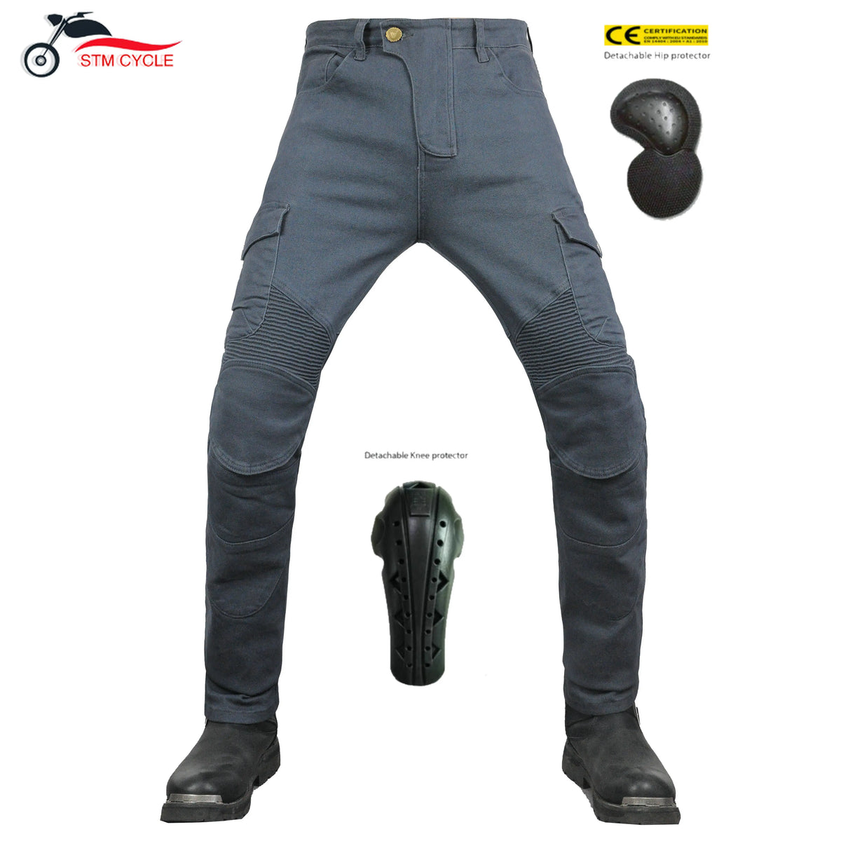 Motorcycle Jeans Men's Casual Workwear Stretch Retro Motorcycle — product photo 6 of 6