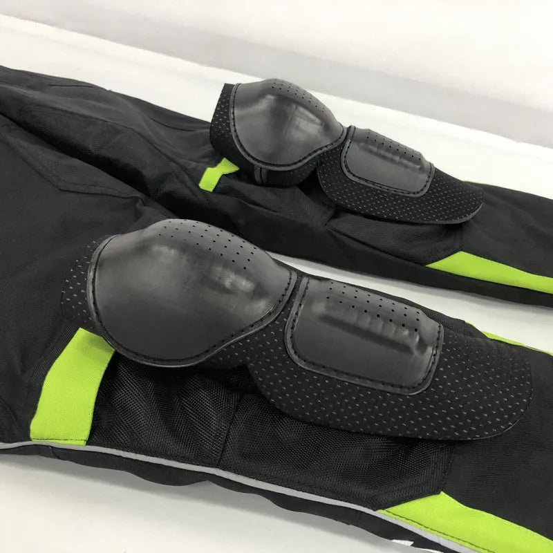 Men's Warm Moto Pants Black Green Oxford Cotton — product photo 5 of 6