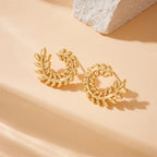 DIEYURO 316L Stainless Steel Golden Ear of wheat — product photo 3 of 6