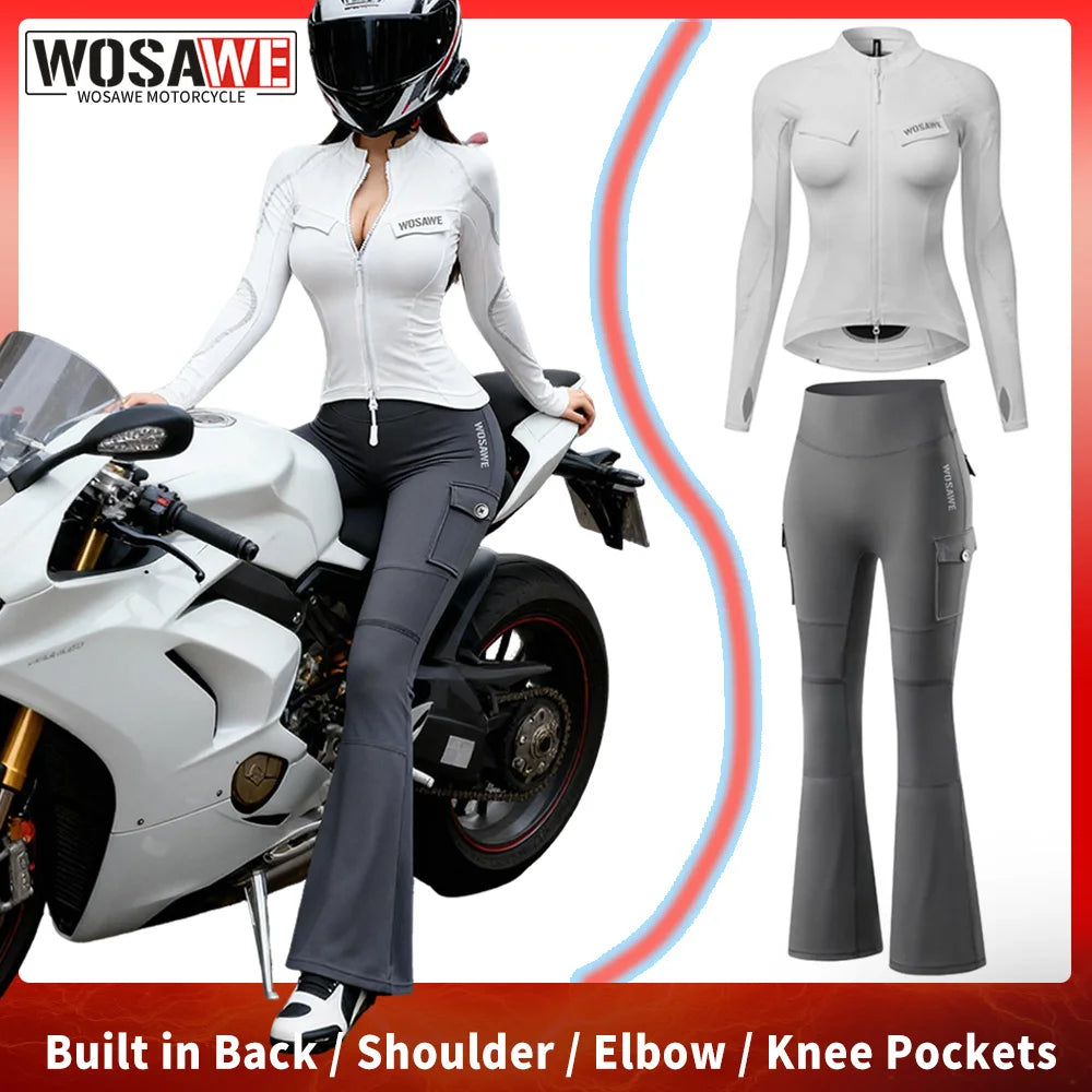 WOSAWE Women Motorcycle Jacket and Pants Set Motorbike — main product photo