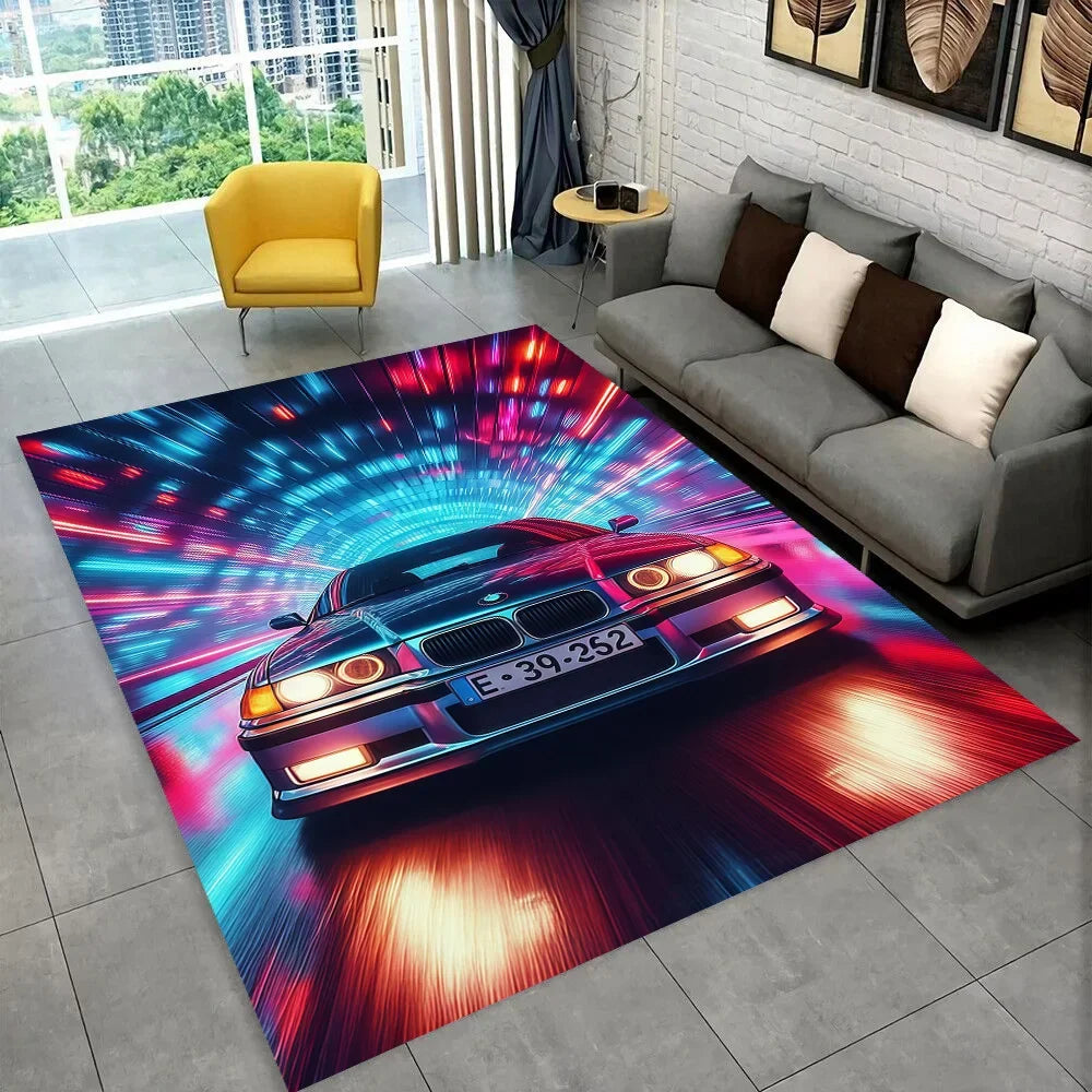 3D E36 M5 M4 Racing Car Motorcycle Rug — product photo 2 of 6