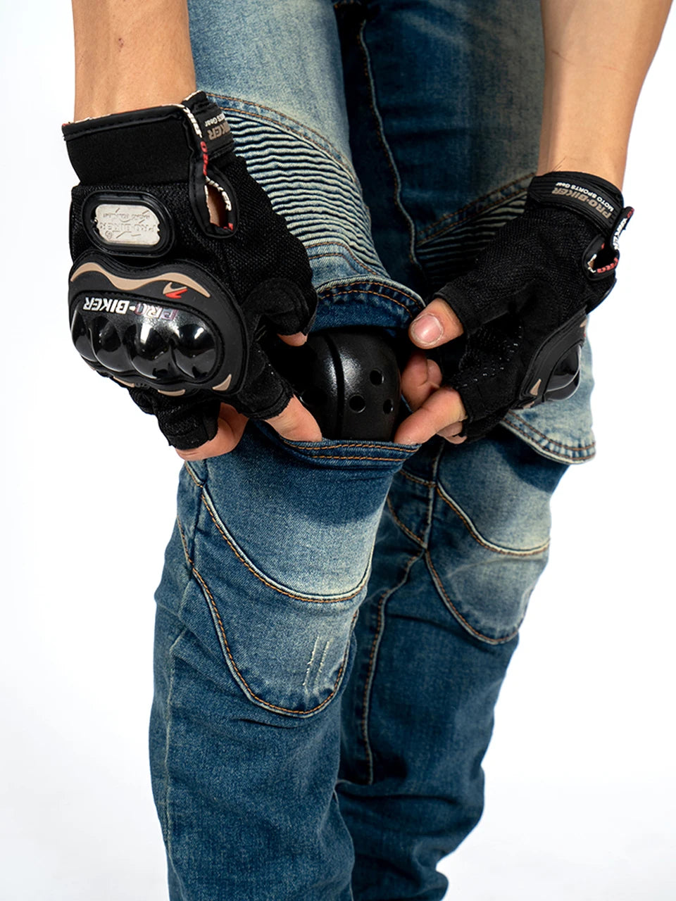 Men Motorcycle Jeans Built With Removable Insert Protective — product photo 5 of 6
