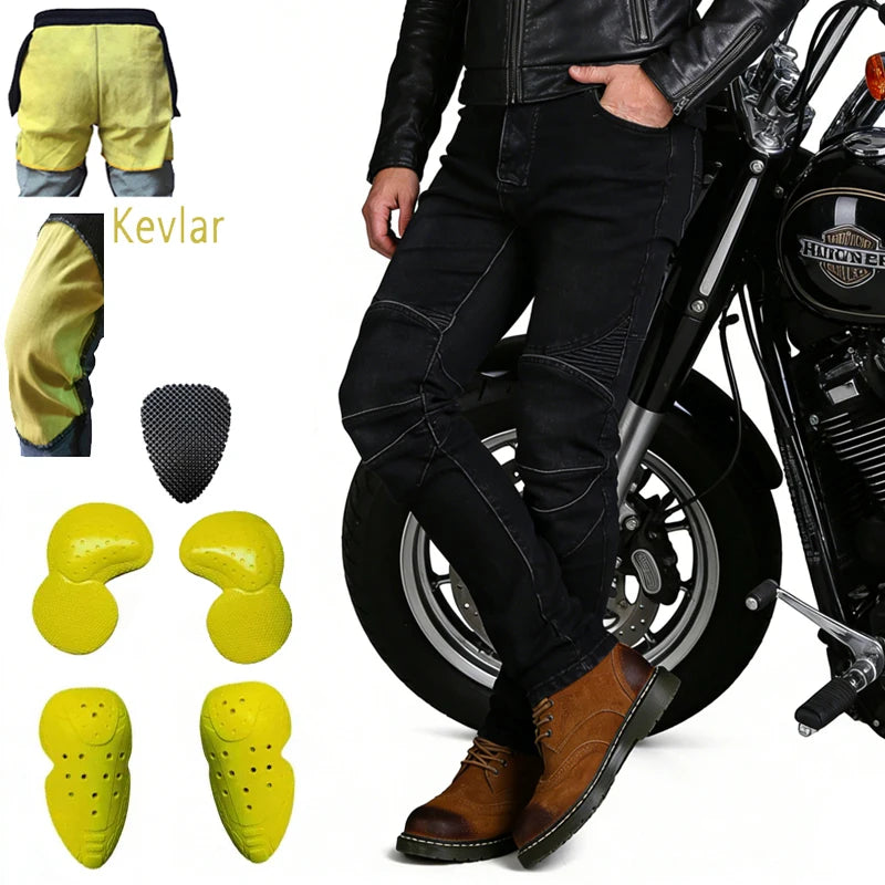 Kevlar Men Black Motorbike Dirt Bike Jeans Offroad — main product photo