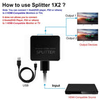4K HDMI-compatible Splitter 1x2 Video Distributor 1 in
