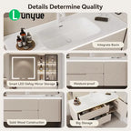 Minimalist Cream Bathroom Vanity with Sink Free Standing — product photo 4 of 6
