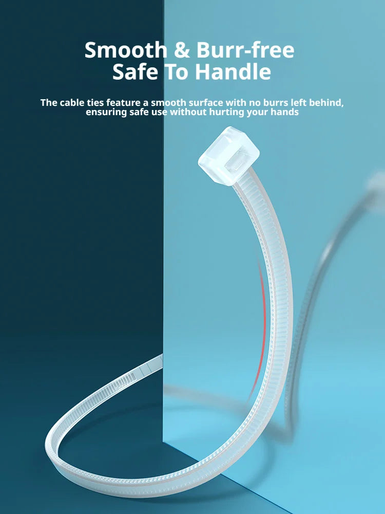 SAMZHE 100Pcs/200Pcs White Self Locking Nylon Industrial Cable — product photo 3 of 6
